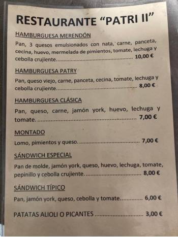 menu